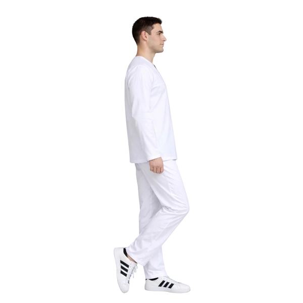 Komplet medyczny męski biały długi rękaw roz.3XL